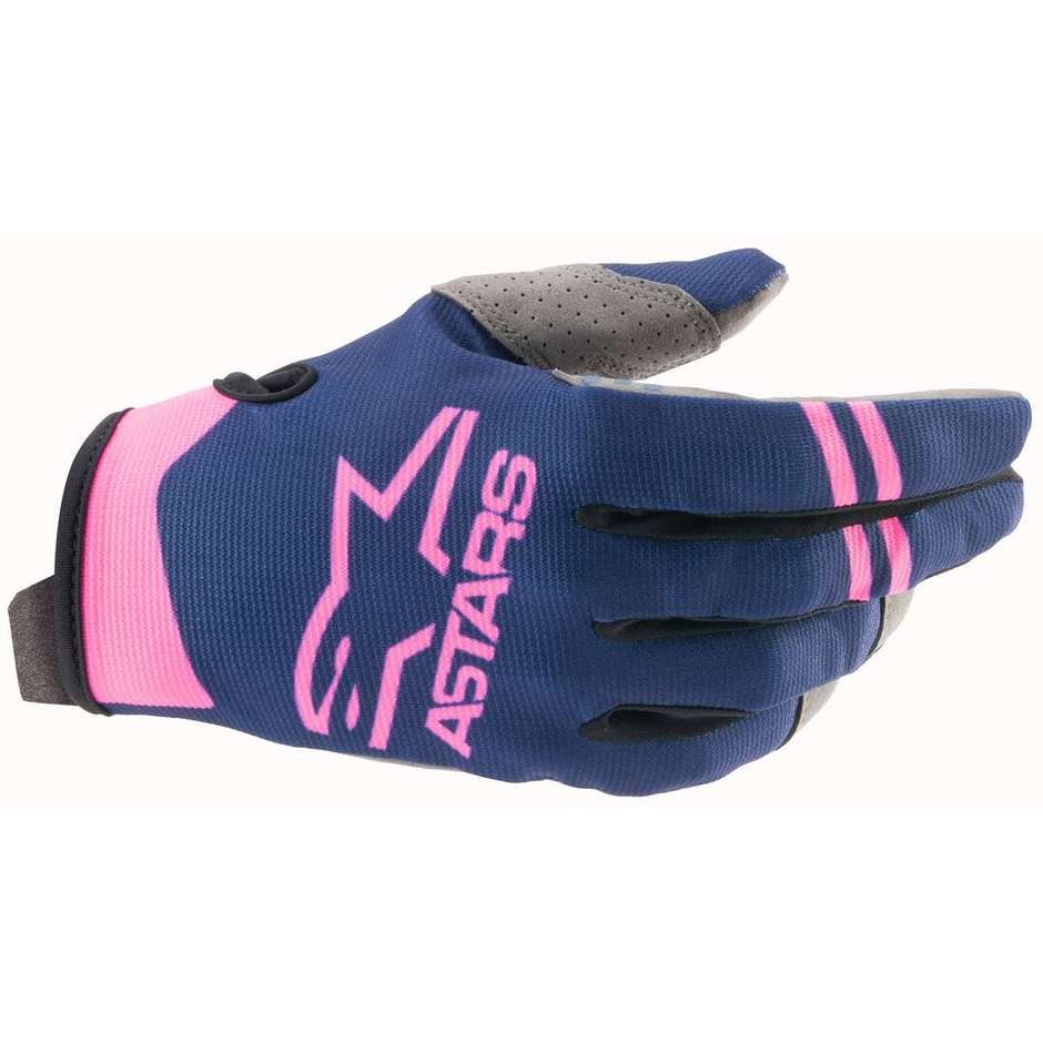 Alpinestars RADAR Cross Enduro Motorcycle Gloves Blue Pink Fluo