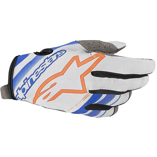 Alpinestars RADAR Motocross Cross Gloves Cool Gray Blue Orange
