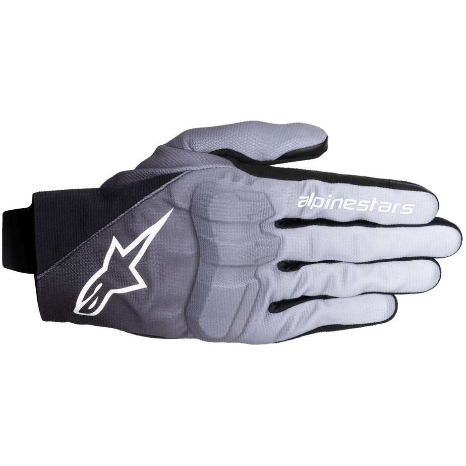 Alpinestars REEF V2 Textil-Motorradhandschuhe Grau Schwarz Weiß