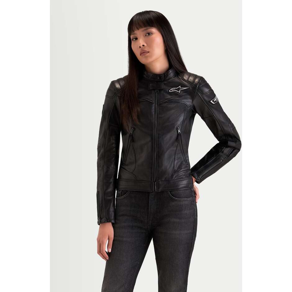 Alpinestars REVEA Damen-Lederjacke Schwarz