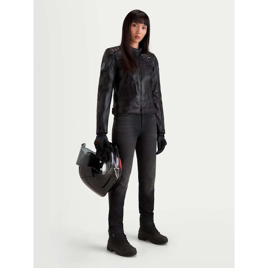 Alpinestars REVEA Damen-Lederjacke Schwarz