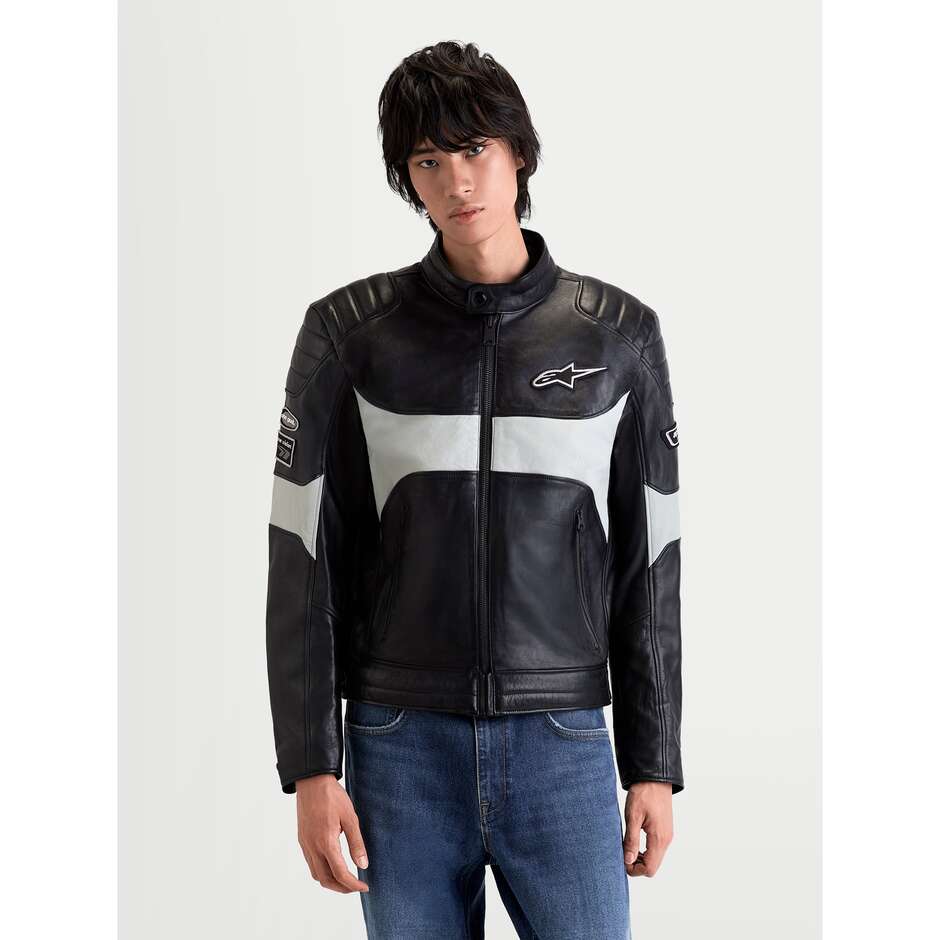 Alpinestars REVERN LEATHER JACKET Black Metallic Grey