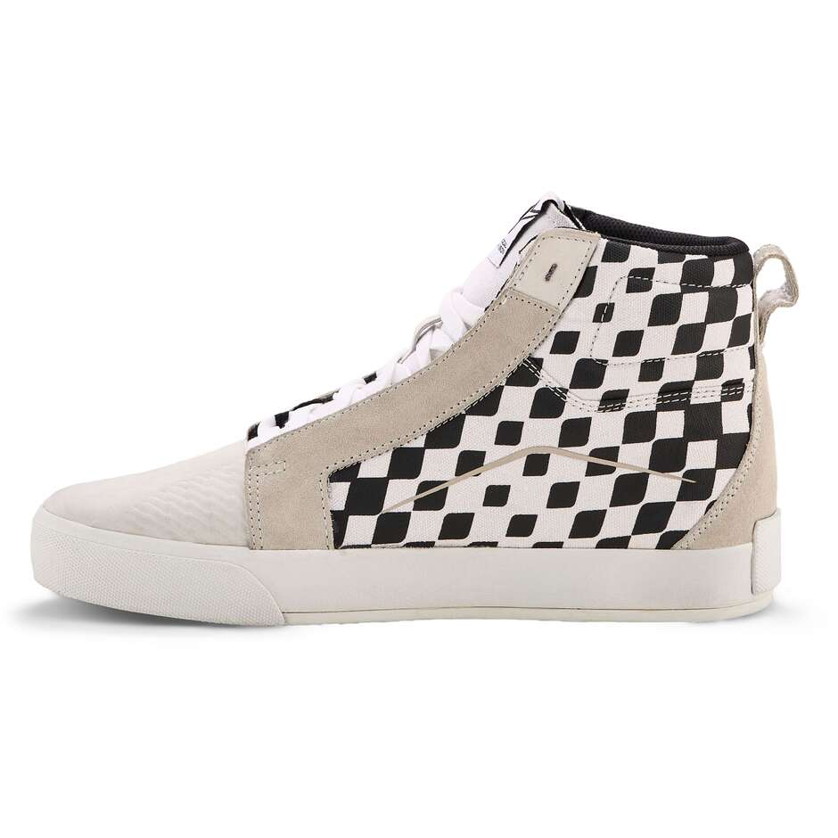Alpinestars RIDE-63 CANVAS Checkered White/Black Motorcycle Shoes