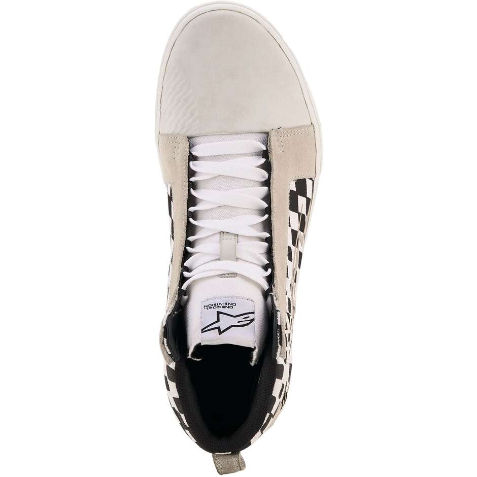 Alpinestars RIDE-63 CANVAS Checkered White/Black Motorcycle Shoes