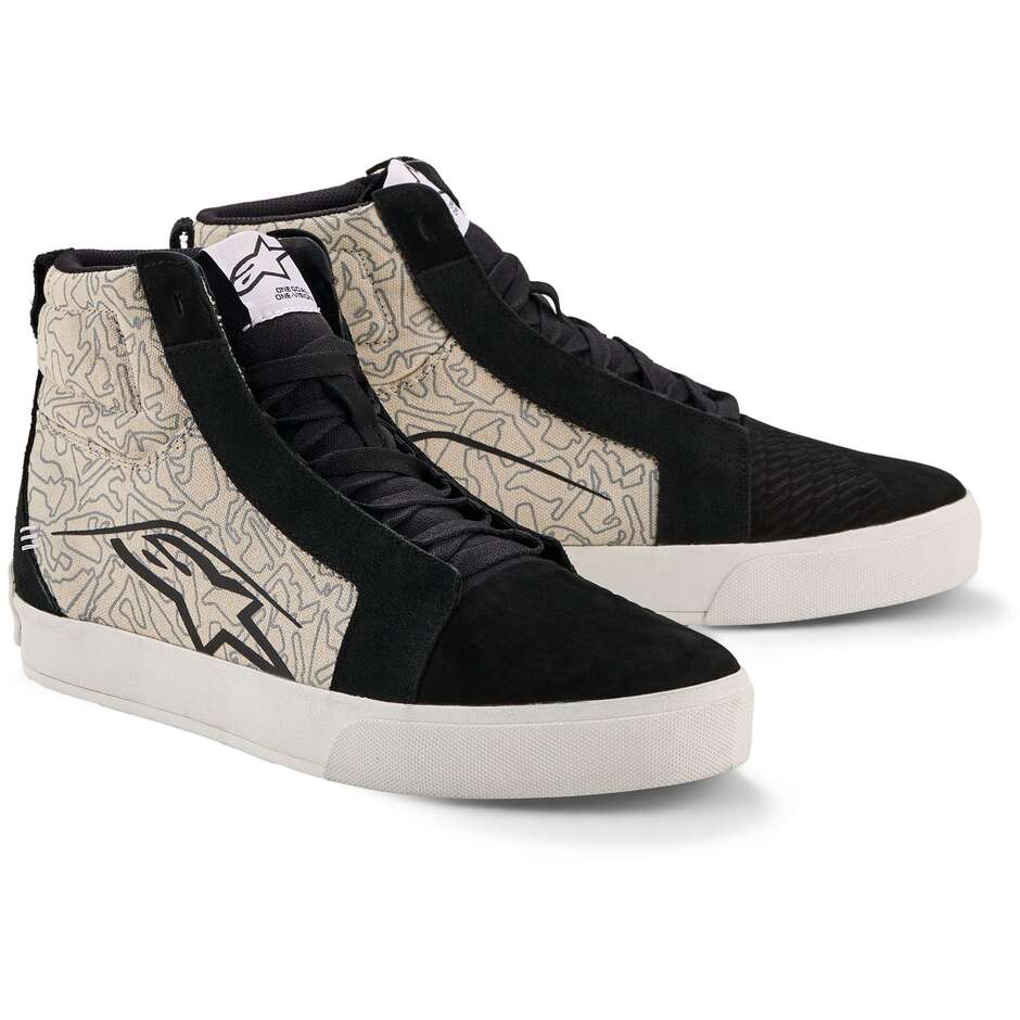 Alpinestars RIDE-63 CANVAS Motorcycle Shoes Black Cool Grey White