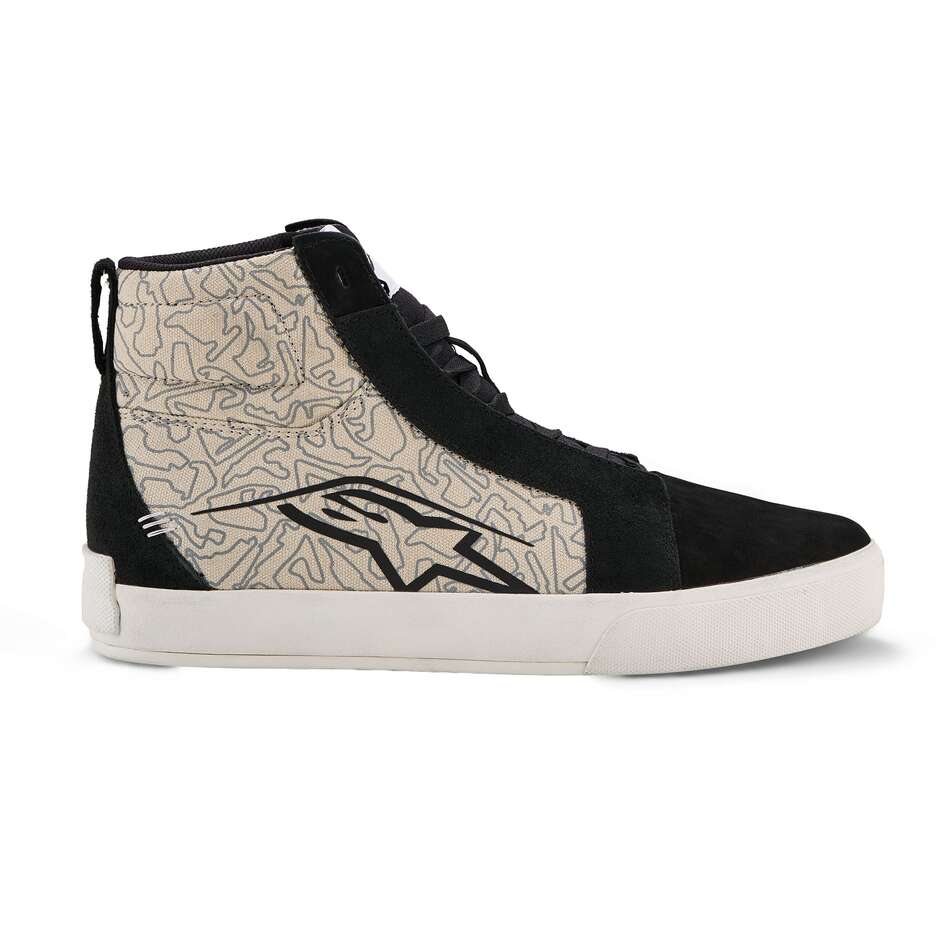 Alpinestars RIDE-63 CANVAS Motorcycle Shoes Black Cool Grey White