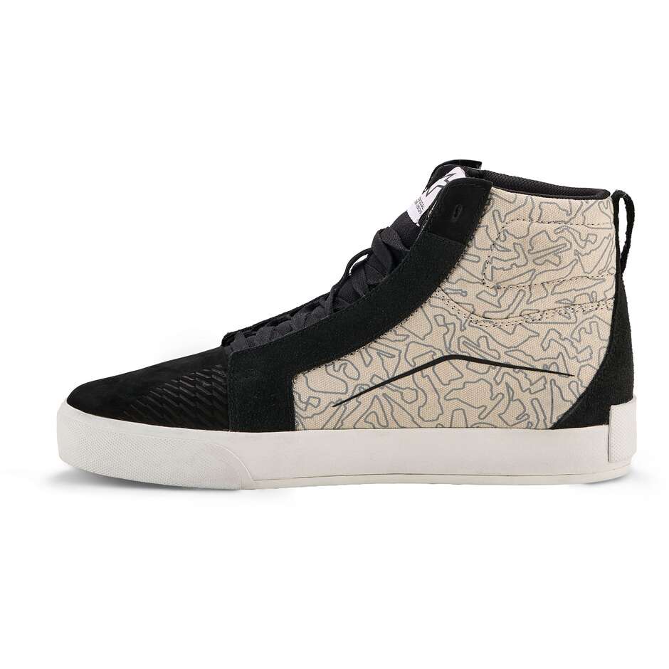 Alpinestars RIDE-63 CANVAS Motorcycle Shoes Black Cool Grey White