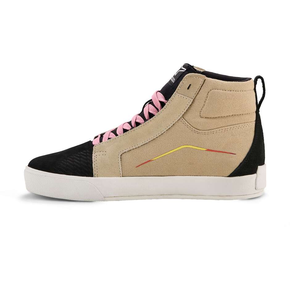 Alpinestars RIDE-63 Canvas Motorradschuhe Beige Schwarz Weiß