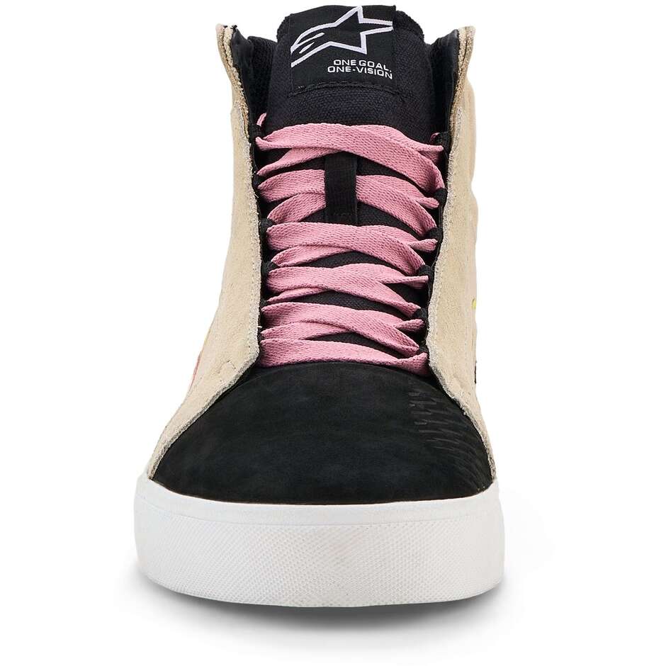 Alpinestars RIDE-63 Canvas Motorradschuhe Beige Schwarz Weiß