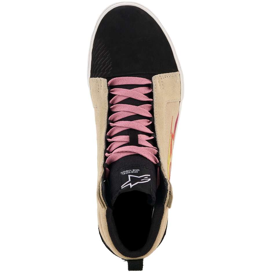 Alpinestars RIDE-63 Canvas Motorradschuhe Beige Schwarz Weiß