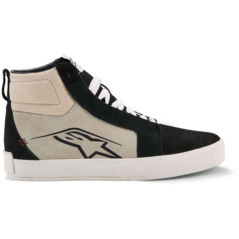 Alpinestars RIDE-63 Leder-Motorradschuhe Schwarz Cool Grey Weiß