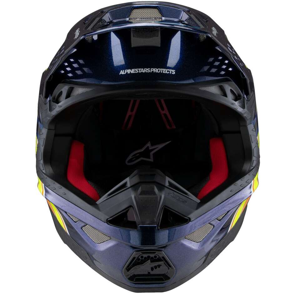 Alpinestars S-M10 TLD EDITION 25 Dark Blue Orange Fluorescent Yellow Red Enduro Motocross Helmet