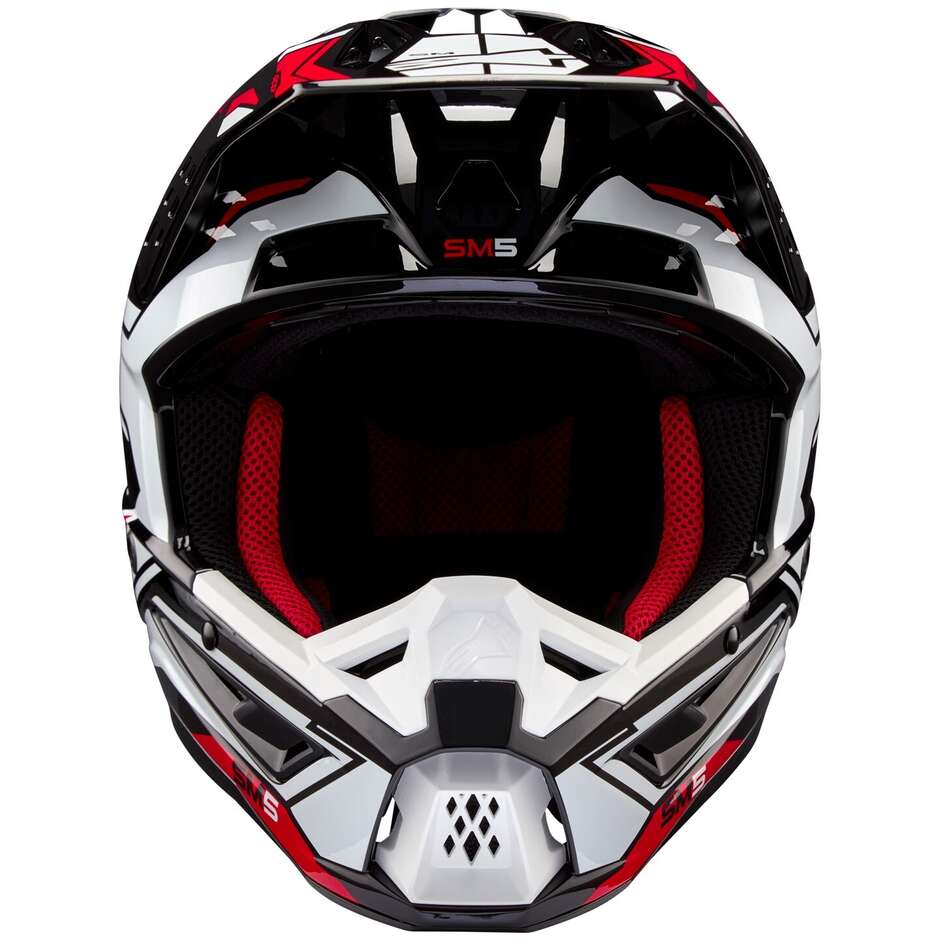 Alpinestars S-M5 ACTION 2 22.06 Black White Red Glossy Motorcycle Cross Enduro Helmet