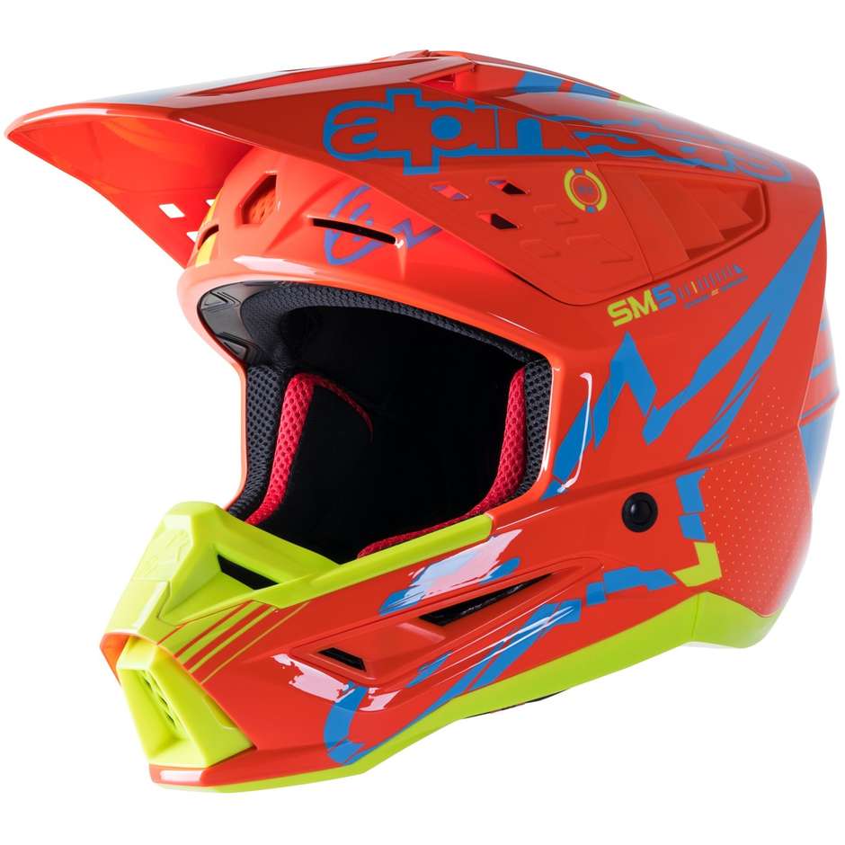 Alpinestars S-M5 ACTION Fluo Yellow Orange Moto Cross Enduro helmet