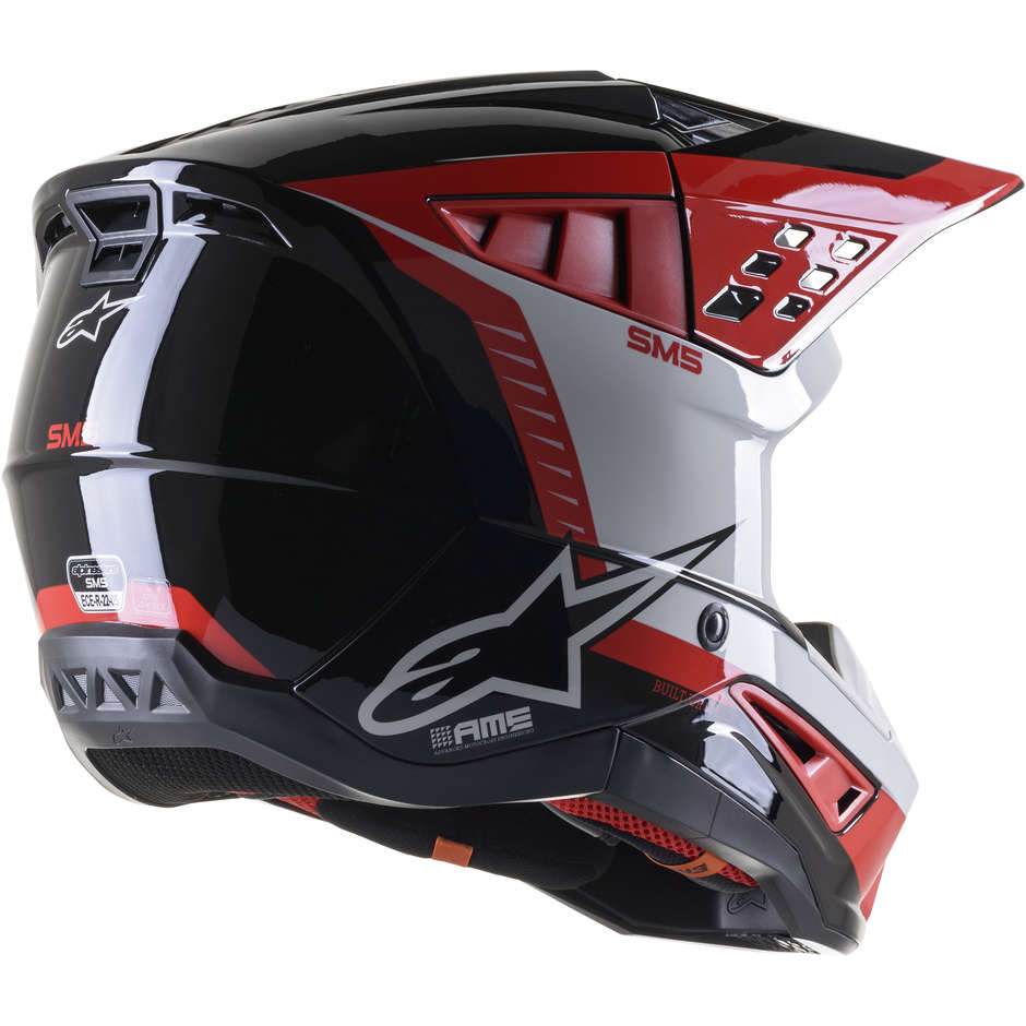 Alpinestars S-M5 BEAM Cross Enduro Motorcycle Helmet White Red