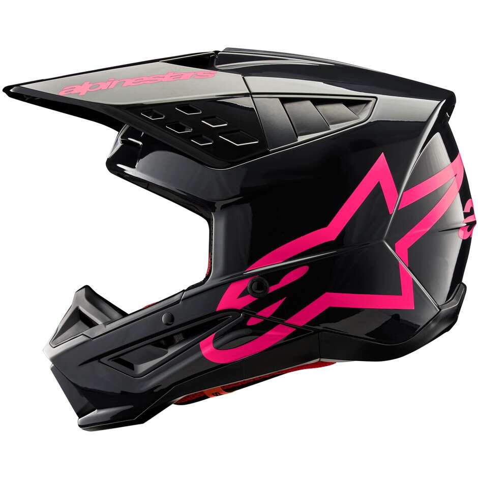 Alpinestars S-M5 CORP 22.06 Black Diva Glossy Pink Motorradhelm Cross Enduro