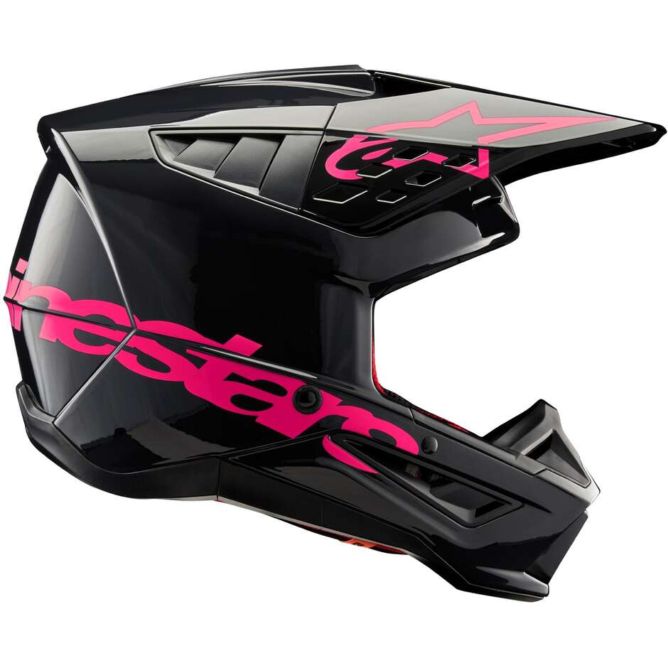 Alpinestars S-M5 CORP 22.06 Black Diva Glossy Pink Motorradhelm Cross Enduro