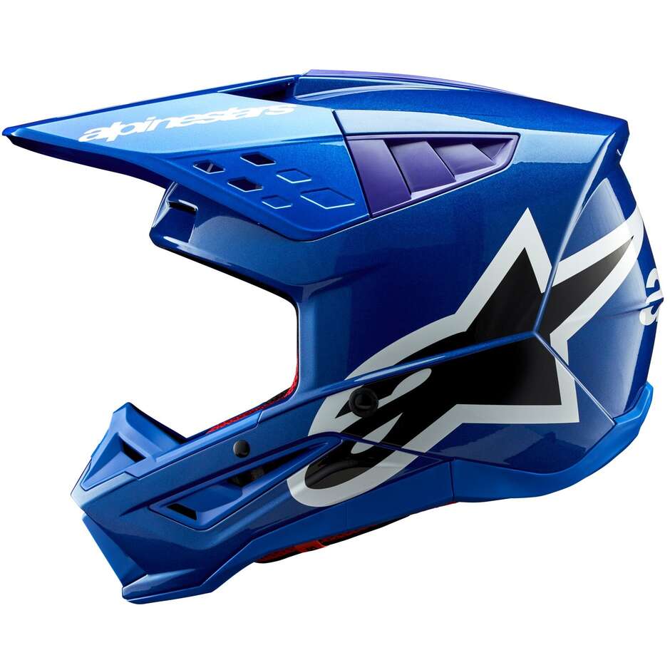 Alpinestars S-M5 CORP 22.06 Glossy Blue Cross Enduro Motorcycle Helmet