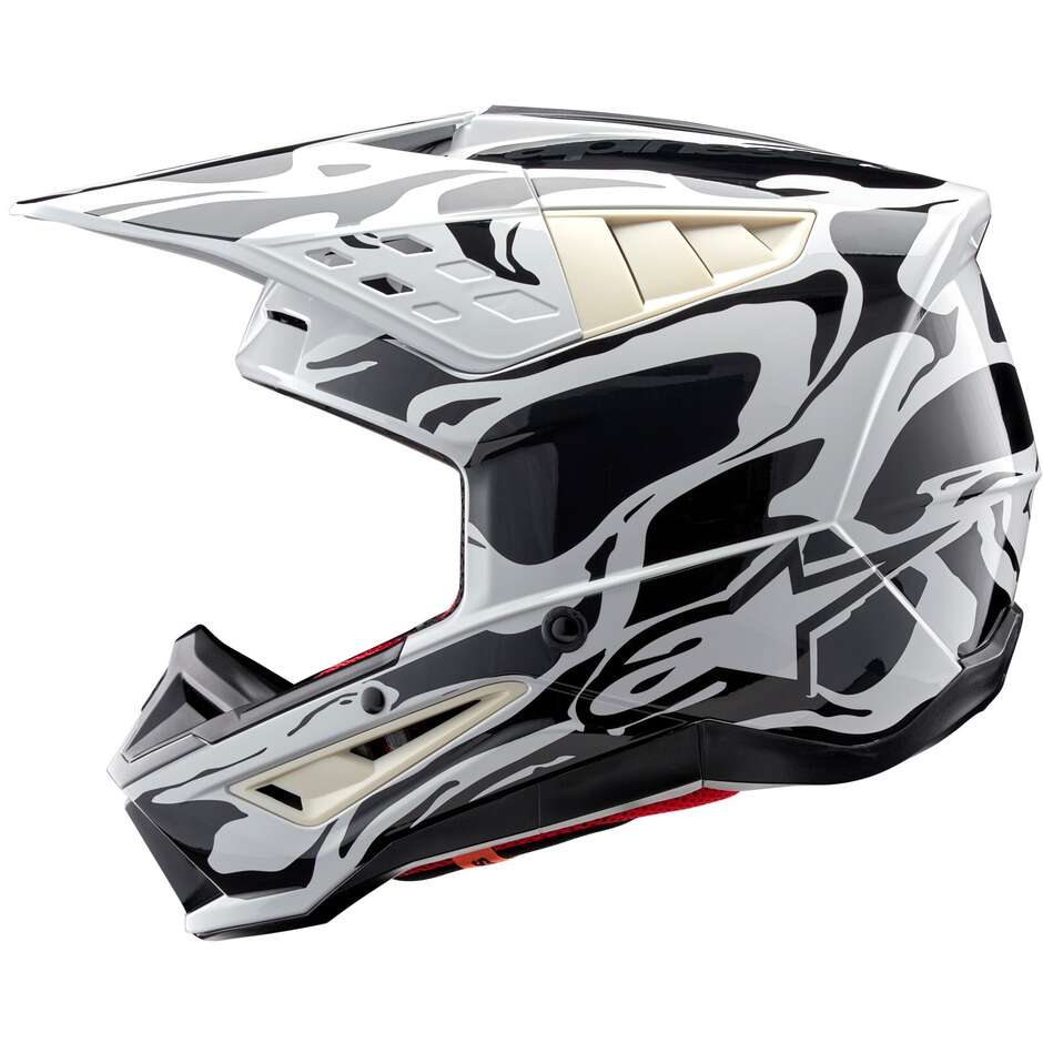Alpinestars S-M5 MINERAL 22.06 Red Gray Glossy Motorcycle Cross Enduro Helmet