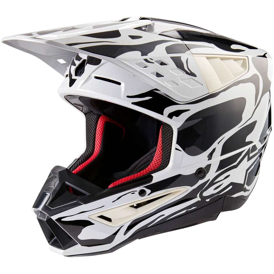 Alpinestars S-M5 MINERAL 22.06 Red Gray Glossy Motorcycle Cross Enduro Helmet