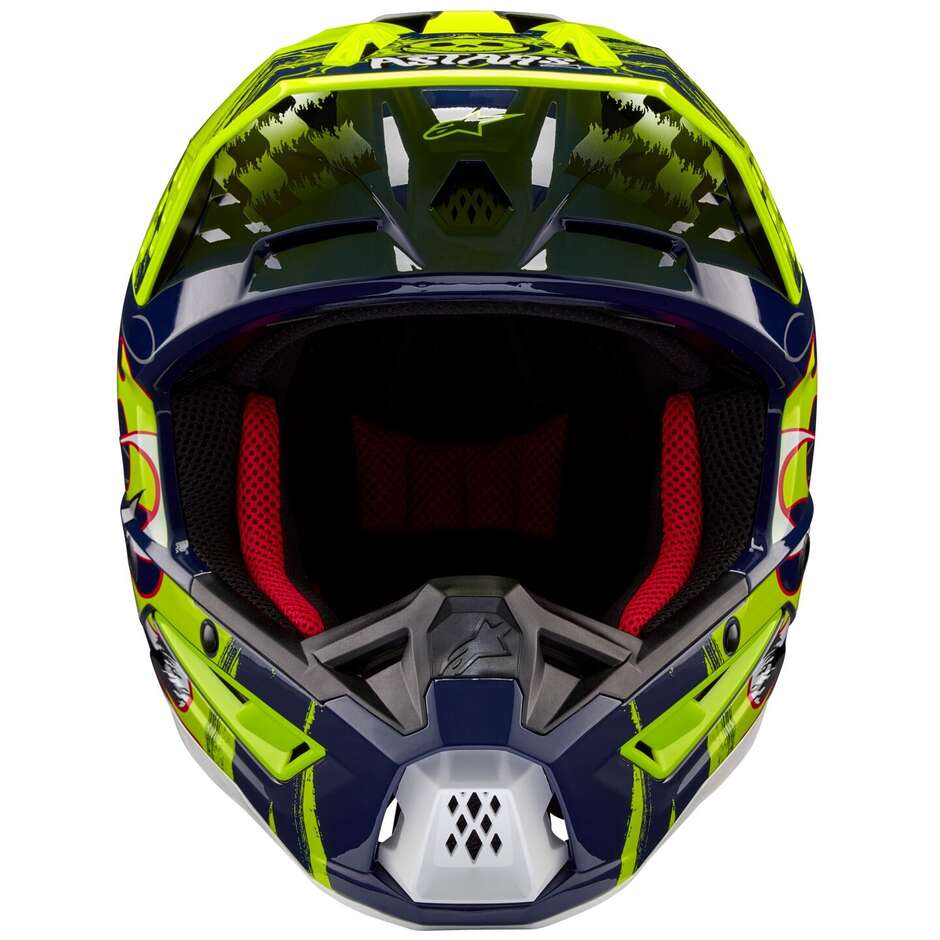 Alpinestars S-M5 RASH 22.06 Fluo Yellow Navy Glossy Motorcycle Cross Enduro Helmet