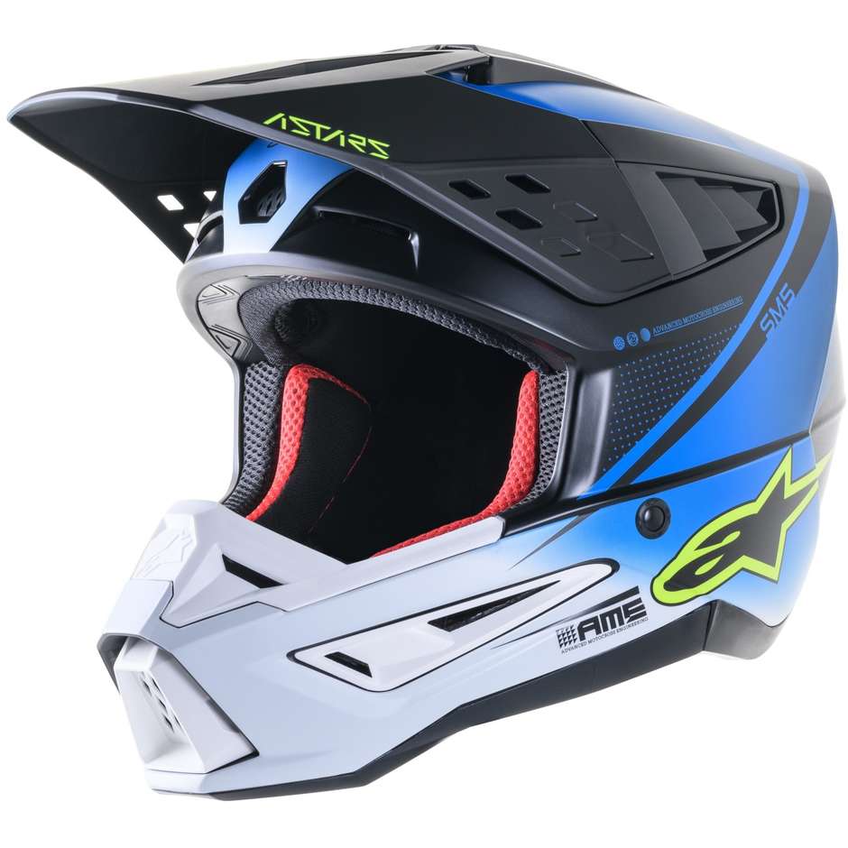 Alpinestars S-M5 RAYON Cross Enduro Motorcycle Helmet Matt White Blue