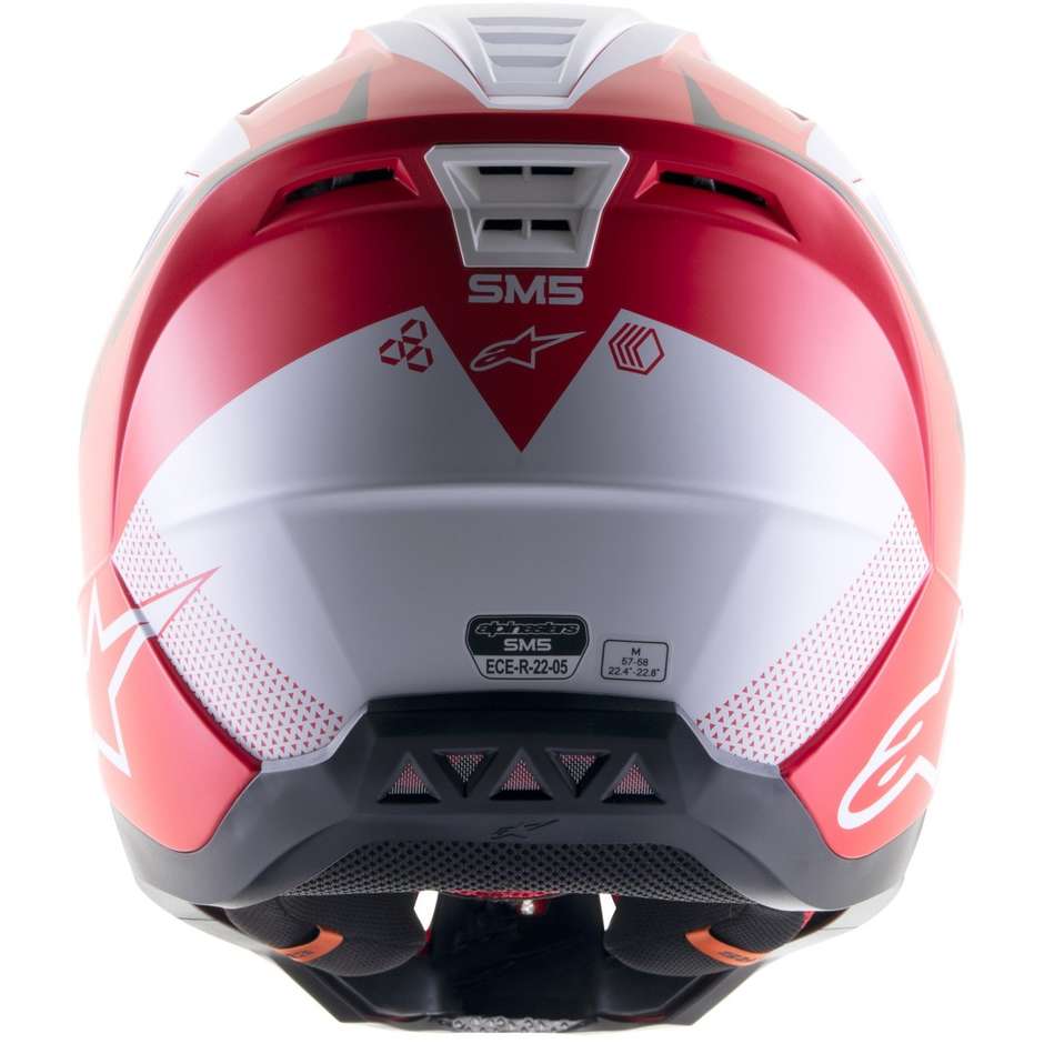 Alpinestars S-M5 RAYON Cross Enduro Motorcycle Helmet Matt White Red