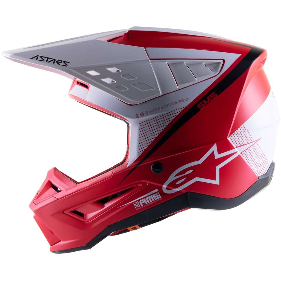 Alpinestars S-M5 RAYON Cross Enduro Motorcycle Helmet Matt White Red