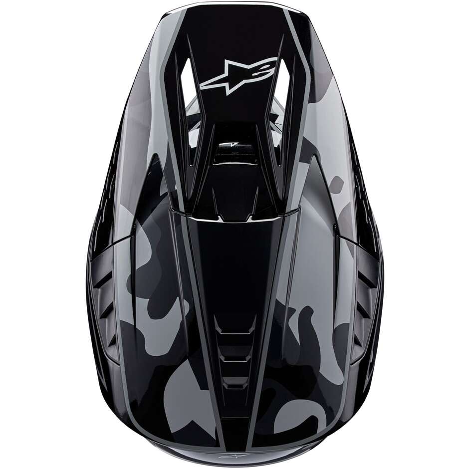 Alpinestars S-M5 ROVER 2 22.06 Silber glänzend schwarzer Enduro-Motorradhelm