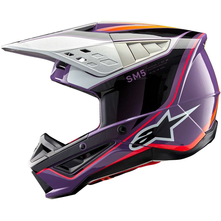Alpinestars S-M5 SAIL 22.06 Black Silver Glossy Motorcycle Cross Enduro Helmet