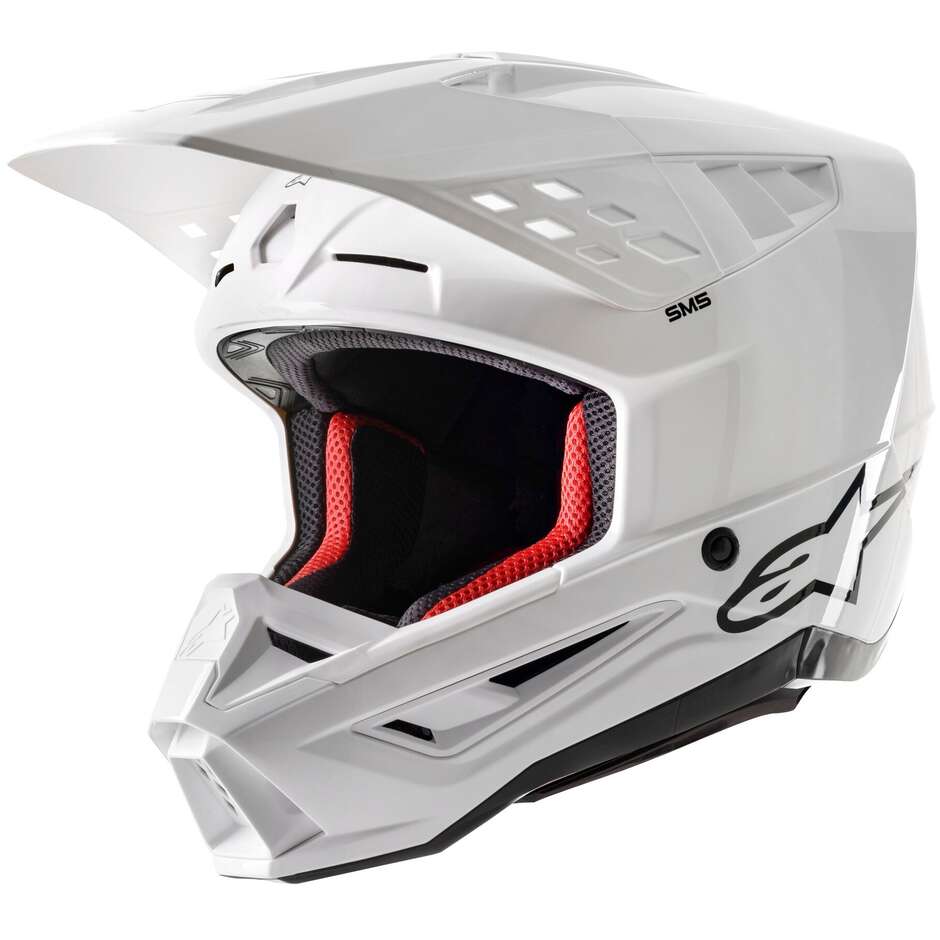 Alpinestars S-M5 SOLID 22.06 Glossy White Cross Enduro Motorcycle Helmet