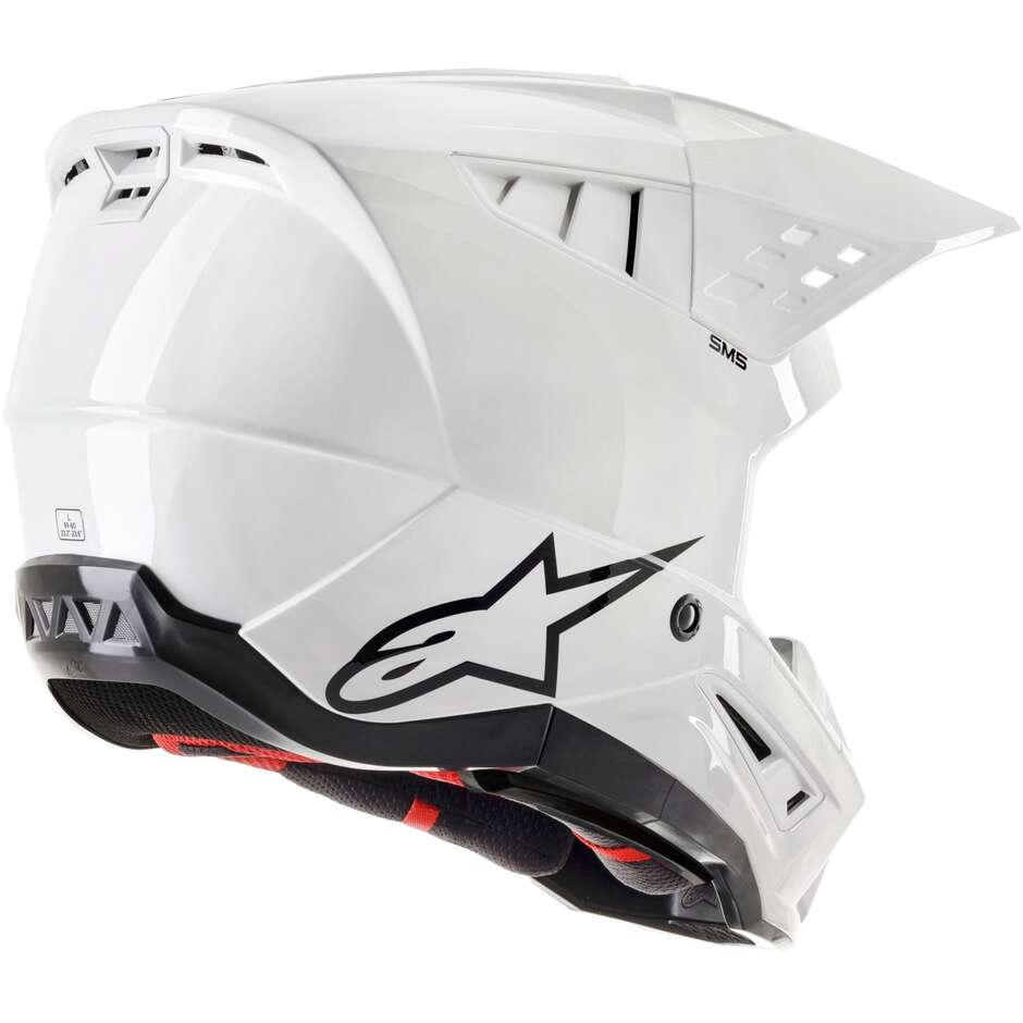 Alpinestars S-M5 SOLID 22.06 Glossy White Cross Enduro Motorcycle Helmet