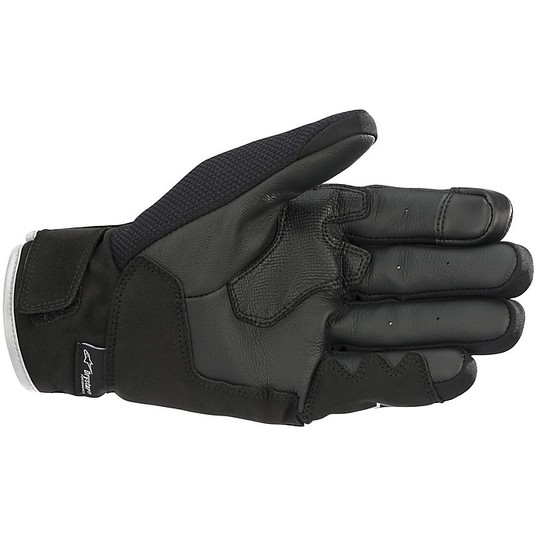 Alpinestars S MAX Drystar Leather and Fabric Motorcycle Gloves Black Drystar Black White