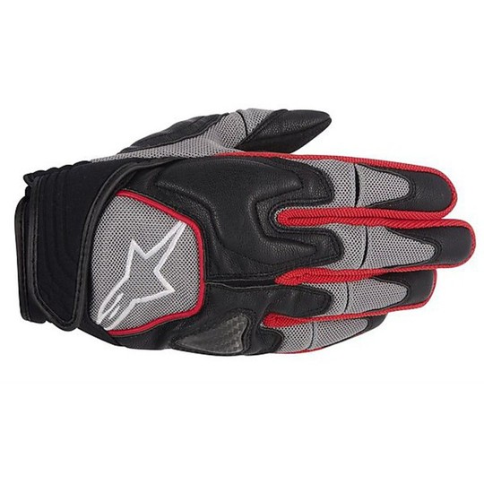 Alpinestars Scheme Gloves Gants de moto avec protections gris-rouge