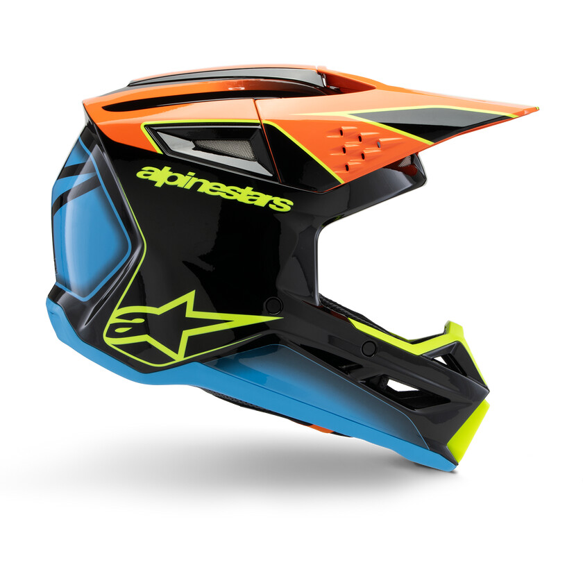 Alpinestars SM3 Fray Ece06 Motocross Enduro Helmet Black Orange Fluorescent Yellow