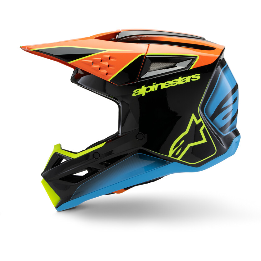 Alpinestars SM3 Fray Ece06 Motocross Enduro Helmet Black Orange Fluorescent Yellow