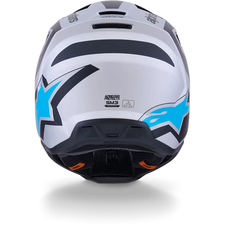 Alpinestars SM3 Heat Motocross Enduro Helmet Ece06 Silver Blue Black Matte