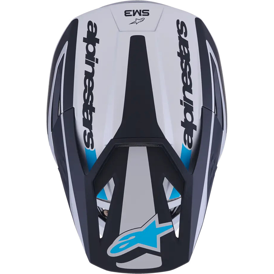Alpinestars SM3 Heat Motocross Enduro Helmet Ece06 Silver Blue Black Matte