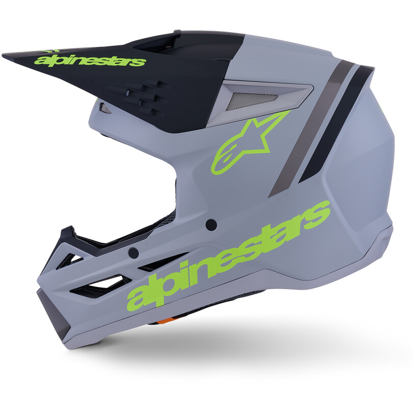 Alpinestars SM3 Radium ECE06 Cross Enduro Motorcycle Helmet, Matt Black/Fluorescent Yellow