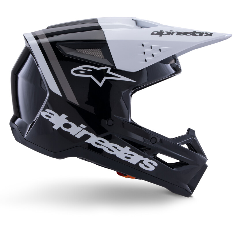 Alpinestars SM3 Radium ECE06 Motocross Enduro Helm Schwarz Weiß Grau Glanz