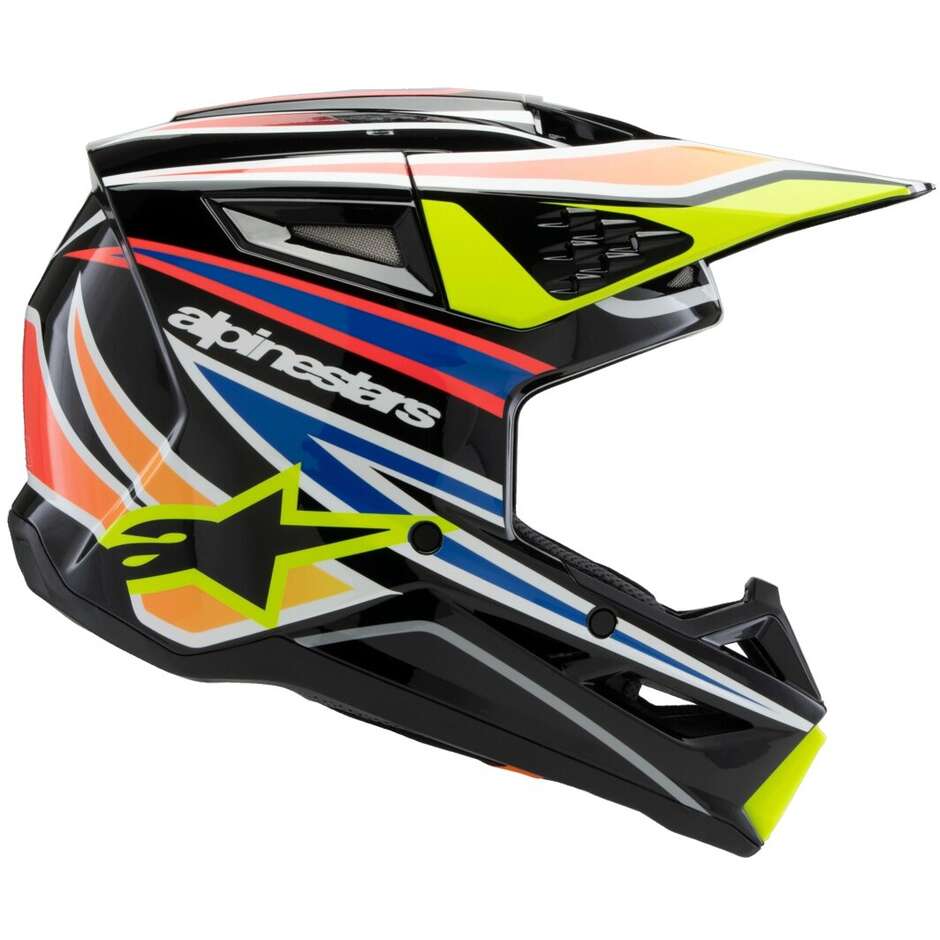 Alpinestars SM3 YOUTH WURX Kids Cross Enduro Motorcycle Helmet Black Fluorescent Yellow Blue Red Glossy