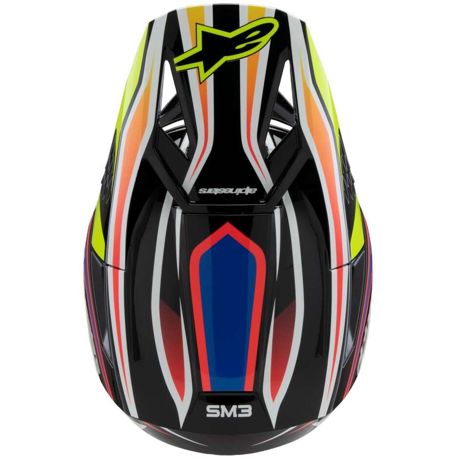 Alpinestars SM3 YOUTH WURX Kids Cross Enduro Motorcycle Helmet Black Fluorescent Yellow Blue Red Glossy