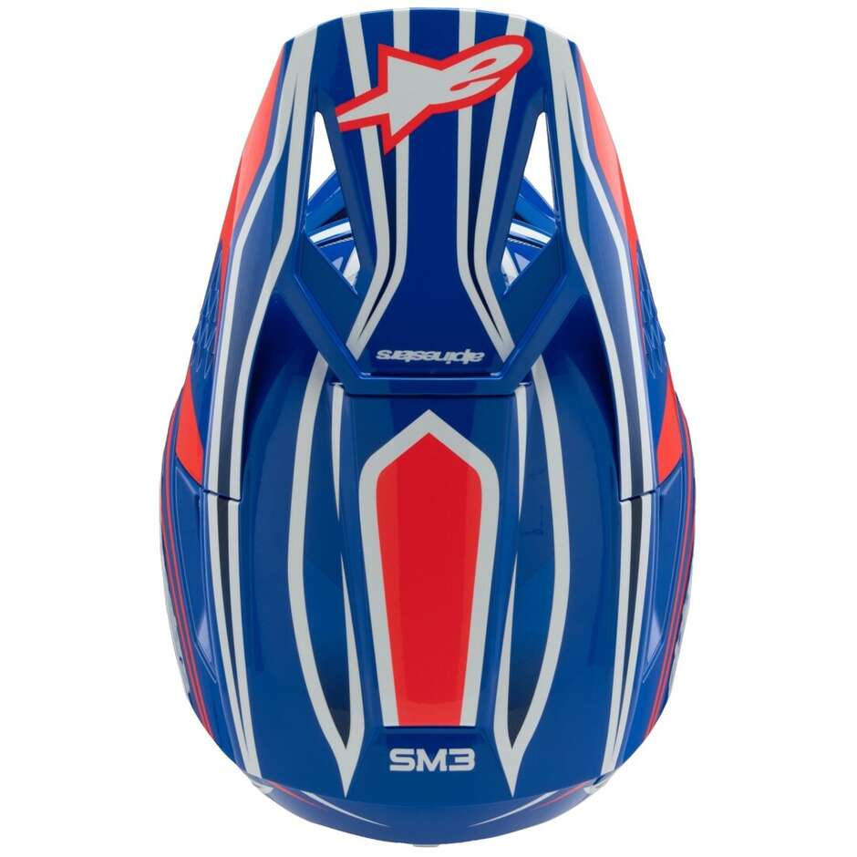 Alpinestars SM3 YOUTH WURX Kids Motocross Enduro Helmet Blue Red White Black Glossy
