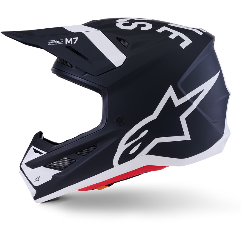 Alpinestars SM7 Dasher ECE06 Motocross Enduro Helmet, Matte Black/White