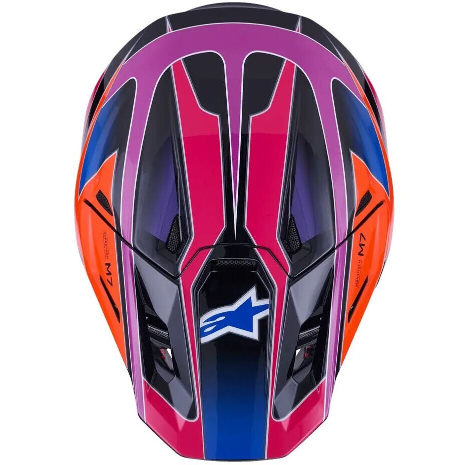 Alpinestars SM7 Fuse ECE06 Motocross Enduro Helmet, Glossy Blue, Purple, Pink