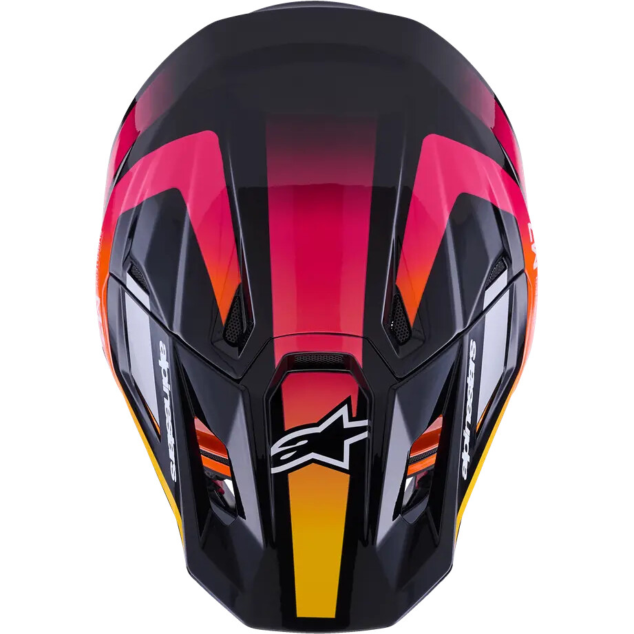 Alpinestars SM7 Rise ECE06 Schwarz Gelb Pink Glanz Cross Enduro Motorradhelm