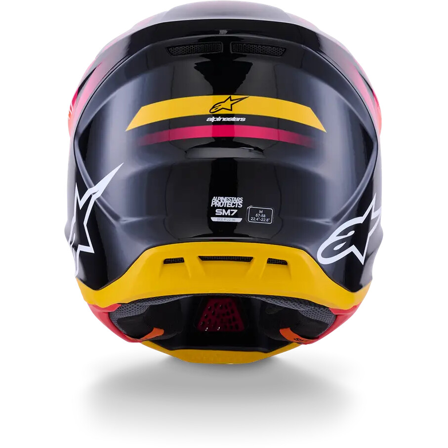Alpinestars SM7 Rise ECE06 Schwarz Gelb Pink Glanz Cross Enduro Motorradhelm