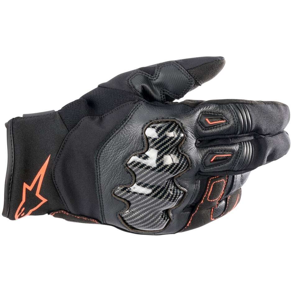 Alpinestars SMX-1 DRYSTAR Motorcycle Gloves Fluo Red Black