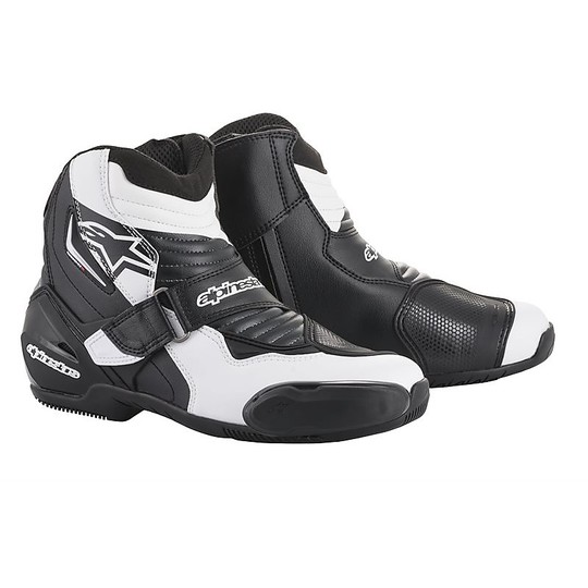 Alpinestars SMX-1 R Motorcycle Shoes Black White