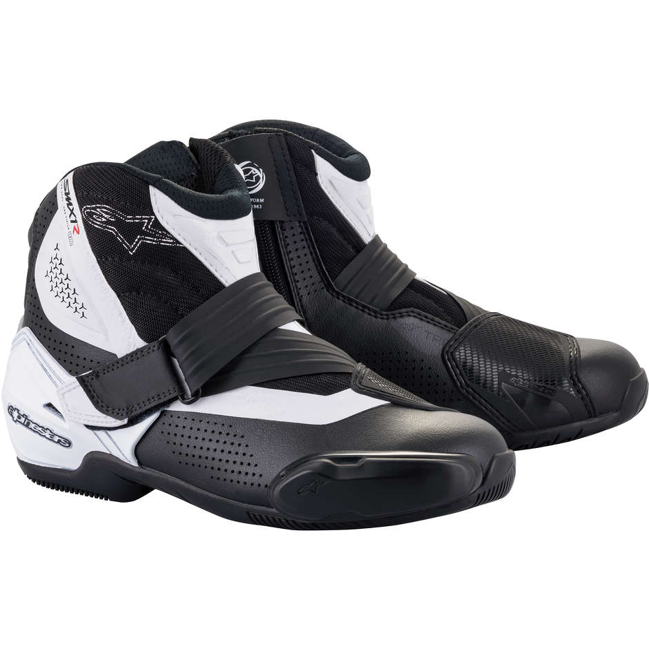 Alpinestars SMX-1 R V2 VENTED Technical Motorcycle Shoes Black White